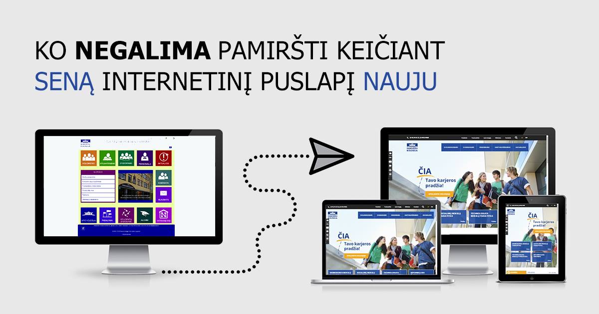 Interneto svetainės / elektroninės parduotuvės atnaujinimas